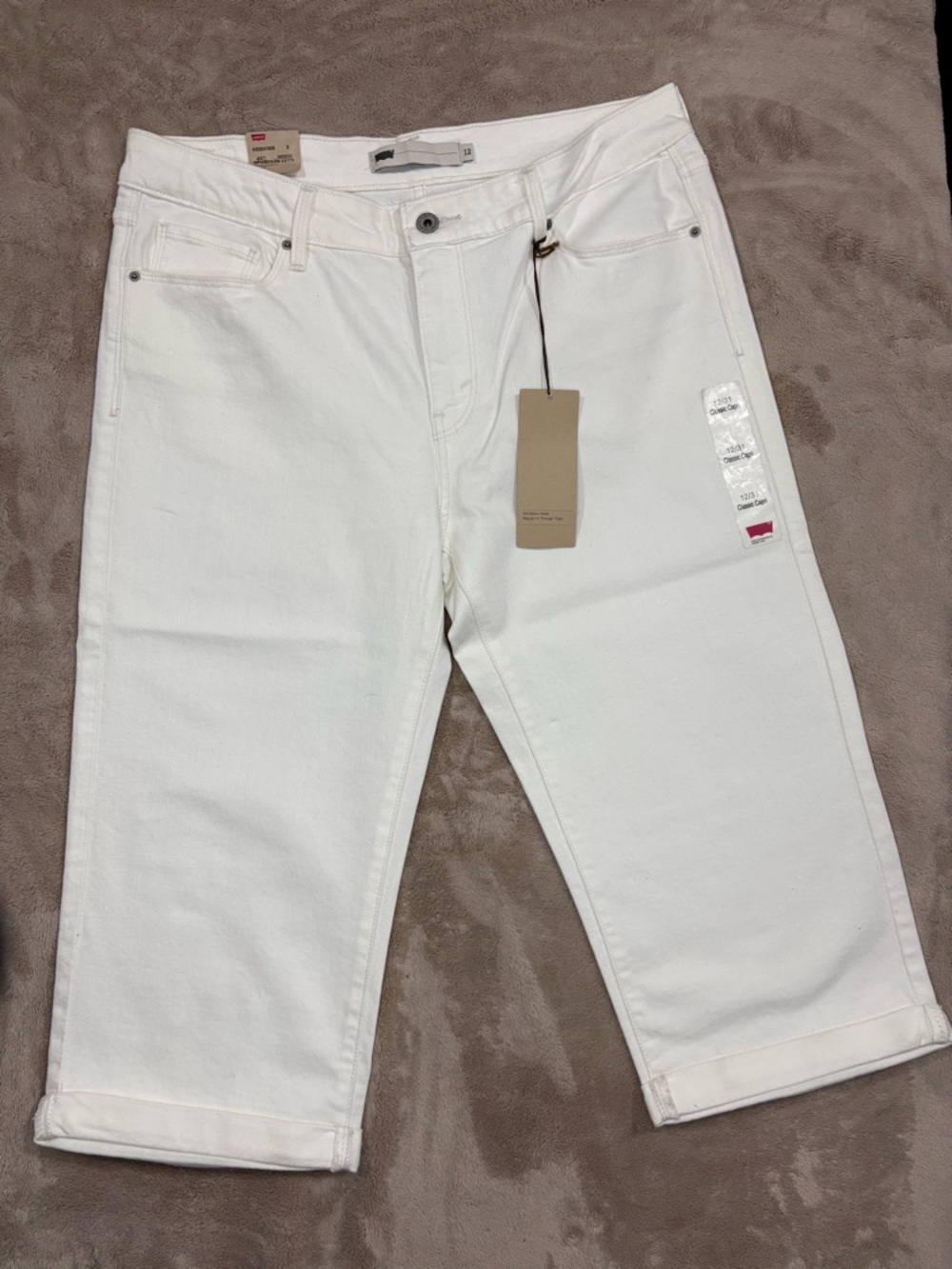 Levi's White Women's Straight-Leg Jeans size 12